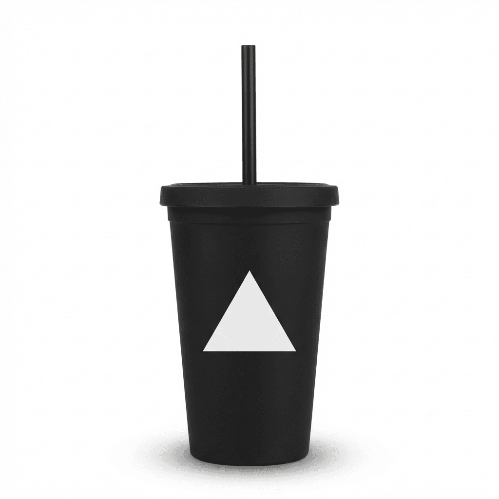 Matte Black Reusable Cold Cup + Straw